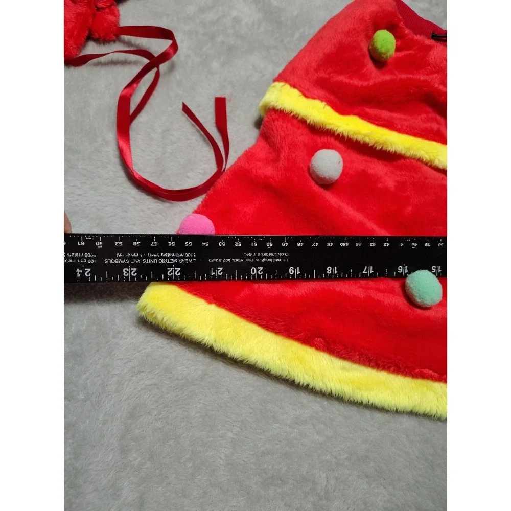 Kuoser Dog Costume‎ L Red Christmas Shawl And Hat Holiday Fun Soft Comfort